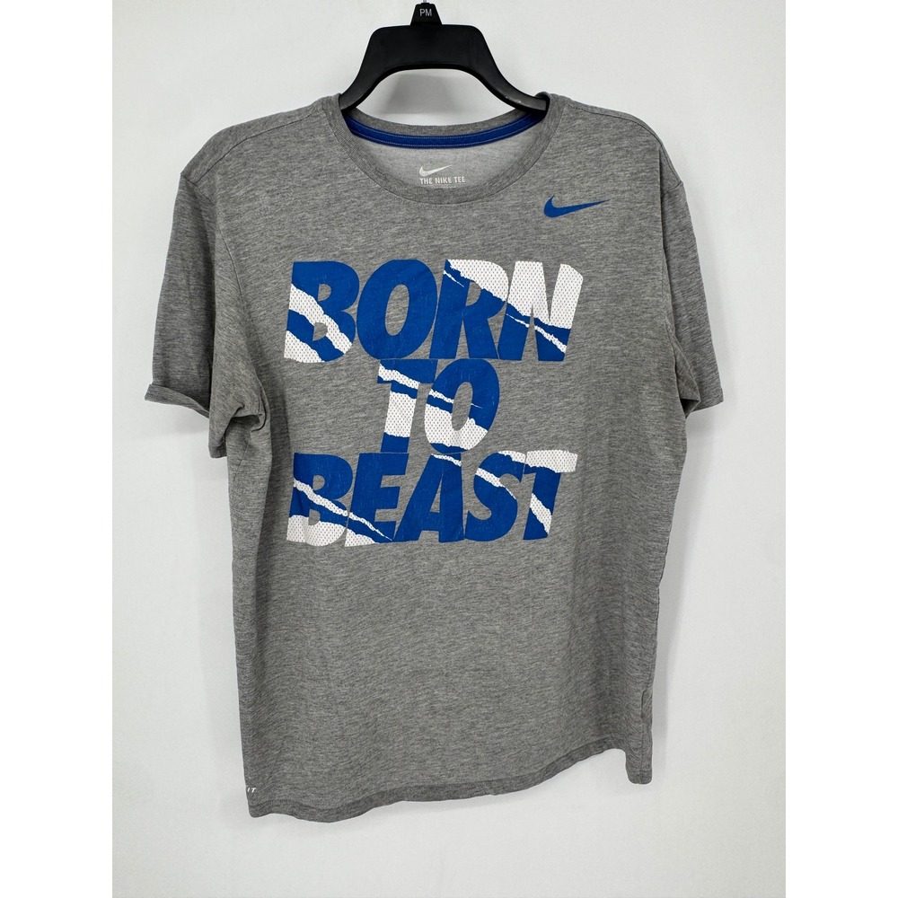 Nike T-Shirt Mens Large Gray Good Born To Beast Dri-FIT Athletic Graphic Tee